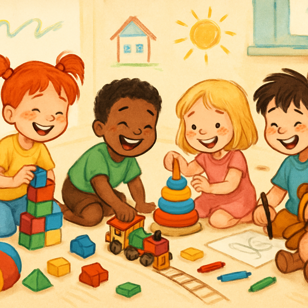 Niños jugando con juguetes